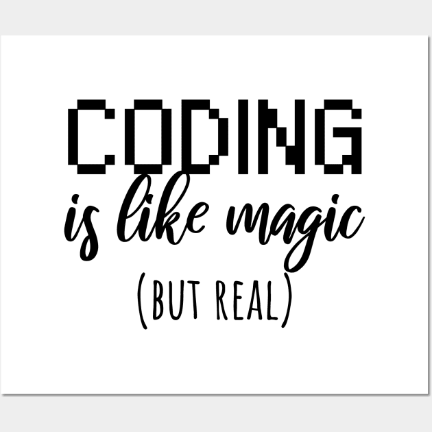 Coding is like magic but real Wall Art by maxcode